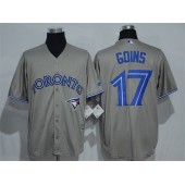 MLB Toronto Blue Jays 17 Ryan Goins Grey New Cool Base Men Jersey