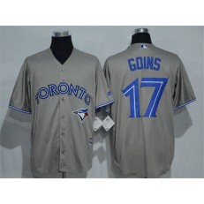 MLB Toronto Blue Jays 17 Ryan Goins Grey New Cool Base Men Jersey