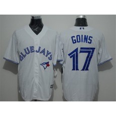 MLB Toronto Blue Jays 17 Ryan Goins Home White New Cool Base Men Jersey