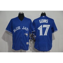 MLB Toronto Blue Jays 17 Ryan Goins Royal Blue 2016 Flexbase Majestic Baseball Men Jersey