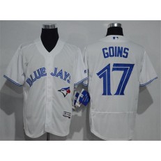 MLB Toronto Blue Jays 17 Ryan Goins White Home 2016 Flexbase Majestic Baseball Men Jersey