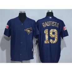 MLB Toronto Blue Jays 19 Jose Bautista Blue Salute to Service Cool Base Baseball Men Jersey