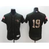 MLB Toronto Blue Jays 19 Jose Bautista Green Salute to Service 2016 Flexbase Majestic Baseball Men Jersey