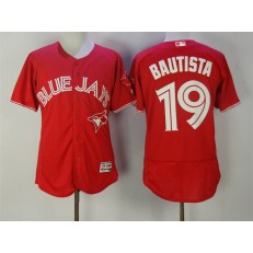 MLB Toronto Blue Jays 19 Jose Bautista Red 2016 Flexbase Majestic Baseball Men Jersey