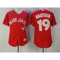 MLB Toronto Blue Jays 19 Jose Bautista Red 2016 Flexbase Majestic Baseball Men Jersey