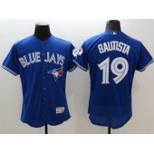 MLB Toronto Blue Jays 19 Jose Bautista Retired Blue 2016 Flexbase Majestic Baseball Men Jersey