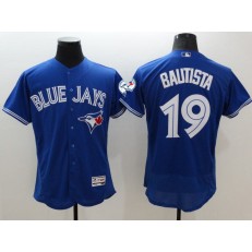 MLB Toronto Blue Jays 19 Jose Bautista Retired Blue 2016 Flexbase Majestic Baseball Men Jersey