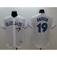 MLB Toronto Blue Jays 19 Jose Bautista Retired White 2016 Flexbase Majestic Baseball Men Jersey