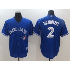MLB Toronto Blue Jays 2 Troy Tulowitzki Blue New Cool Base 40th Anniversary Baseball Men Jersey