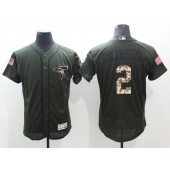 MLB Toronto Blue Jays 2 Troy Tulowitzki Green Salute to Service 2016 Flexbase Majestic Baseball Men Jersey