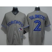 MLB Toronto Blue Jays 2 Troy Tulowitzki Grey New Cool Base Men Jersey