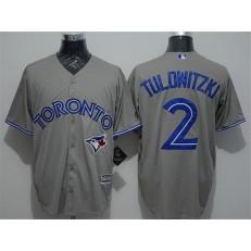 MLB Toronto Blue Jays 2 Troy Tulowitzki Grey New Cool Base Men Jersey