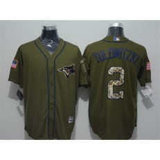 MLB Toronto Blue Jays 2 Troy Tulowitzki Olive Green Salute To Service Men Jersey