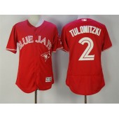 MLB Toronto Blue Jays 2 Troy Tulowitzki Red 2016 Flexbase Majestic Baseball Men Jersey