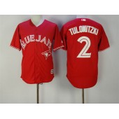 MLB Toronto Blue Jays 2 Troy Tulowitzki Red New Cool Base 40th Anniversary Men Jersey