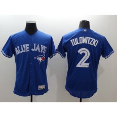 MLB Toronto Blue Jays 2 Troy Tulowitzki Retired Blue 2016 Flexbase Majestic Baseball Men Jersey