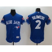 MLB Toronto Blue Jays 2 Troy Tulowitzki Royal Blue Fashion Stars & Stripes 2016 Flexbase Majestic Men Jersey