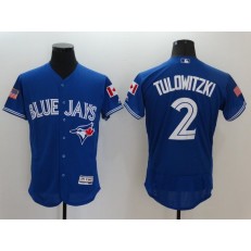 MLB Toronto Blue Jays 2 Troy Tulowitzki Royal Blue Fashion Stars & Stripes 2016 Flexbase Majestic Men Jersey