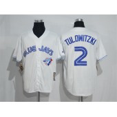 MLB Toronto Blue Jays 2 Troy Tulowitzki White Majestic Cool Base Cooperstown Collection Player Men Jersey