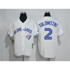 MLB Toronto Blue Jays 2 Troy Tulowitzki White Majestic Cool Base Cooperstown Collection Player Men Jersey