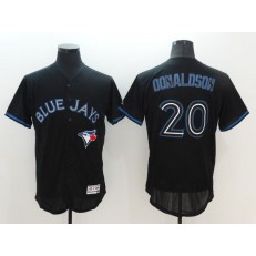 MLB Toronto Blue Jays 20 Josh Donaldson Black Fashion Flexbase Authentic Collection Stitched Men Jersey
