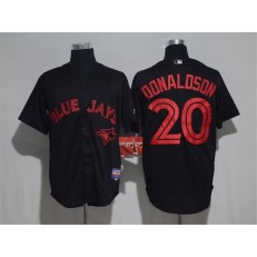 MLB Toronto Blue Jays 20 Josh Donaldson Black Strip Stitched Men Jersey