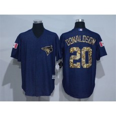 MLB Toronto Blue Jays 20 Josh Donaldson Blue Salute to Service Cool Base Baseball Men Jersey
