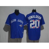 MLB Toronto Blue Jays 20 Josh Donaldson Blue Team Logo Print Cool Base Stitched Baseball Men Jersey