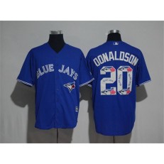 MLB Toronto Blue Jays 20 Josh Donaldson Blue Team Logo Print Cool Base Stitched Baseball Men Jersey