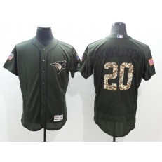 MLB Toronto Blue Jays 20 Josh Donaldson Green Salute to Service 2016 Flexbase Majestic Baseball Men Jersey