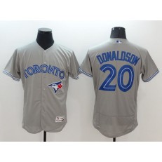 MLB Toronto Blue Jays 20 Josh Donaldson Grey Flexbase Authentic Collection Stitched Baseball Men Jersey