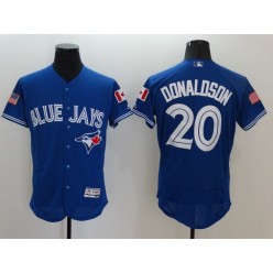 MLB Toronto Blue Jays 20 Josh Donaldson Royal Blue Fashion Stars & Stripes 2016 Flexbase Majestic Men Jersey