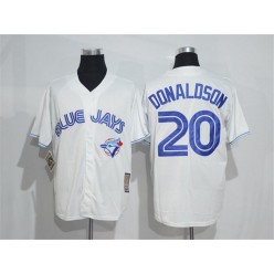 MLB Toronto Blue Jays 20 Josh Donaldson White Majestic Cool Base Cooperstown Collection Player Men Jersey