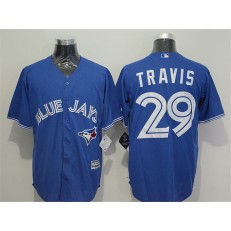 MLB Toronto Blue Jays 29 Devon Travis Blue New Cool Base Jersey