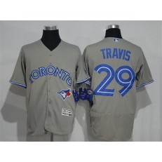 MLB Toronto Blue Jays 29 Devon Travis Gray Road 2016 Flexbase Majestic Baseball Men Jersey