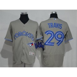 MLB Toronto Blue Jays 29 Devon Travis Gray Road 2016 Flexbase Majestic Baseball Men Jersey