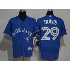 MLB Toronto Blue Jays 29 Devon Travis Royal Blue 2016 Flexbase Majestic Baseball Men Jersey