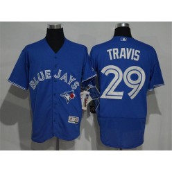 MLB Toronto Blue Jays 29 Devon Travis Royal Blue 2016 Flexbase Majestic Baseball Men Jersey