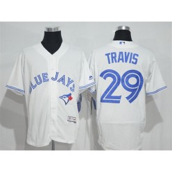 MLB Toronto Blue Jays 29 Devon Travis White Home 2016 Flexbase Majestic Baseball Men Jersey