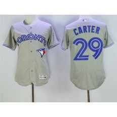MLB Toronto Blue Jays 29 Joe Carter Grey Flexbase Authentic Collection Men Jersey