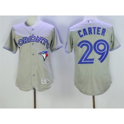 MLB Toronto Blue Jays 29 Joe Carter Grey Flexbase Authentic Collection Men Jersey
