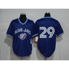 MLB Toronto Blue Jays 29 Joe Carter Mesh BP 1993 Royal Blue Throwback Men Jersey