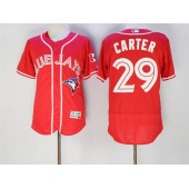 MLB Toronto Blue Jays 29 Joe Carter Red Flexbase Authentic Collection Canada Day Stitched Men Jersey