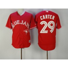 MLB Toronto Blue Jays 29 Joe Carter Red New Cool Base 40th Anniversary Men Jersey