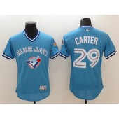 MLB Toronto Blue Jays 29 Joe Carter Retired Light Blue 2016 Flexbase Majestic Baseball Men Jersey
