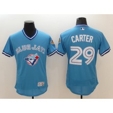 MLB Toronto Blue Jays 29 Joe Carter Retired Light Blue 2016 Flexbase Majestic Baseball Men Jersey