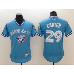 MLB Toronto Blue Jays 29 Joe Carter Retired Light Blue 2016 Flexbase Majestic Baseball Men Jersey