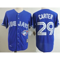 MLB Toronto Blue Jays 29 Joe Carter Royal Blue 1993 Throwback Cooperstown Collection Stitched Mitchell And Ness Men Jersey
