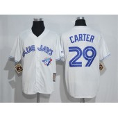 MLB Toronto Blue Jays 29 Joe Carter White Majestic Cool Base Cooperstown Collection Player Men Jersey