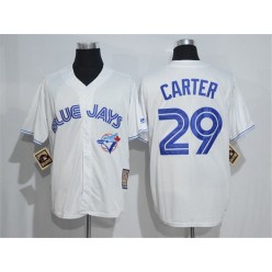 MLB Toronto Blue Jays 29 Joe Carter White Majestic Cool Base Cooperstown Collection Player Men Jersey